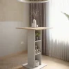 Vicco Table de bar Blanc/Sonoma 75x75cm