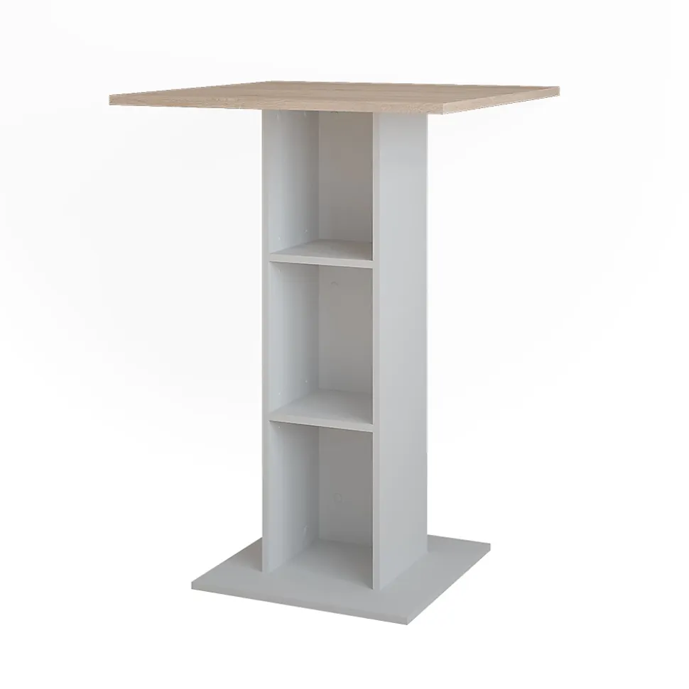 Vicco Table de bar Blanc/Sonoma 75x75cm