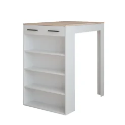 Vicco Table de bar Blanc/Sonoma 67x100cm Table de bar