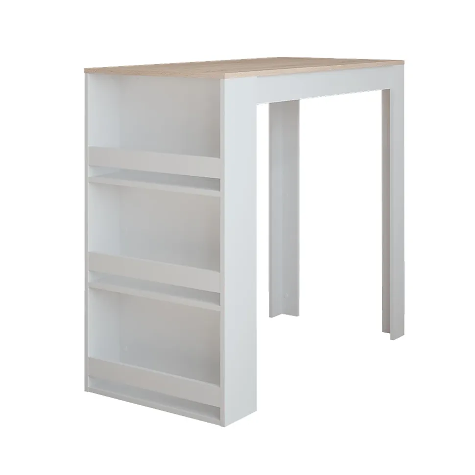 Vicco Table de bar Blanc/Sonoma 57x117cm