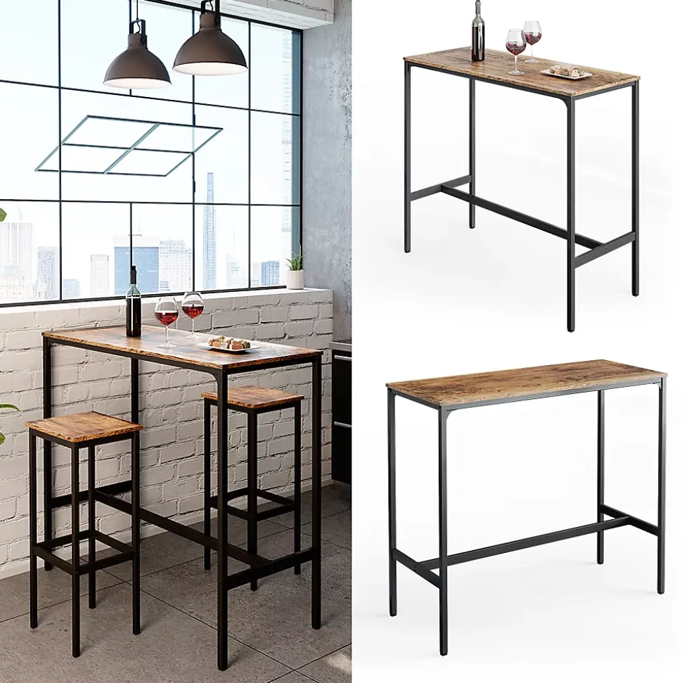 Vicco Table de bar Bois antique 120x50cm