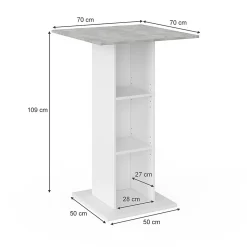 Vicco Table de bar Béton 70x70cm