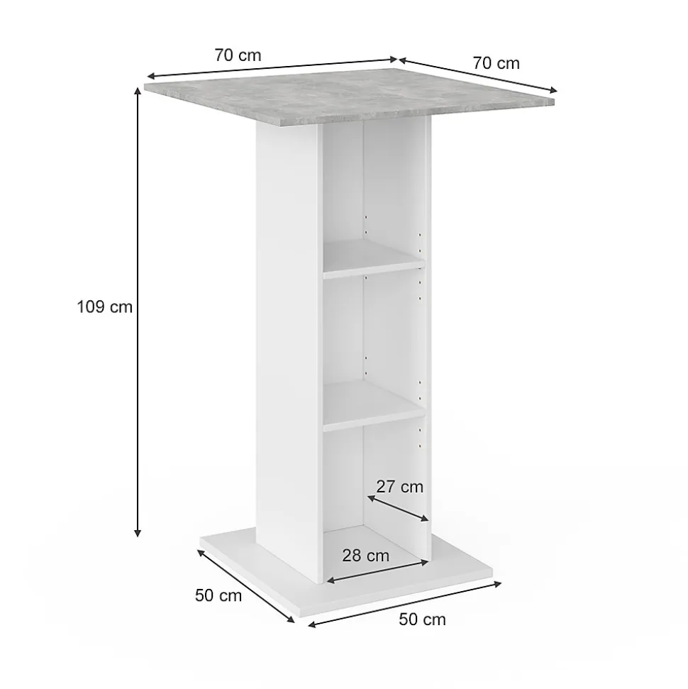 Vicco Table de bar Béton 70x70cm