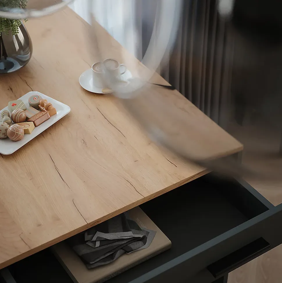 Vicco Table de bar Chêne doré/anthracite 67x100cm