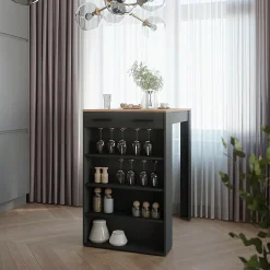 Vicco Table de bar Chêne doré/anthracite 67x100cm