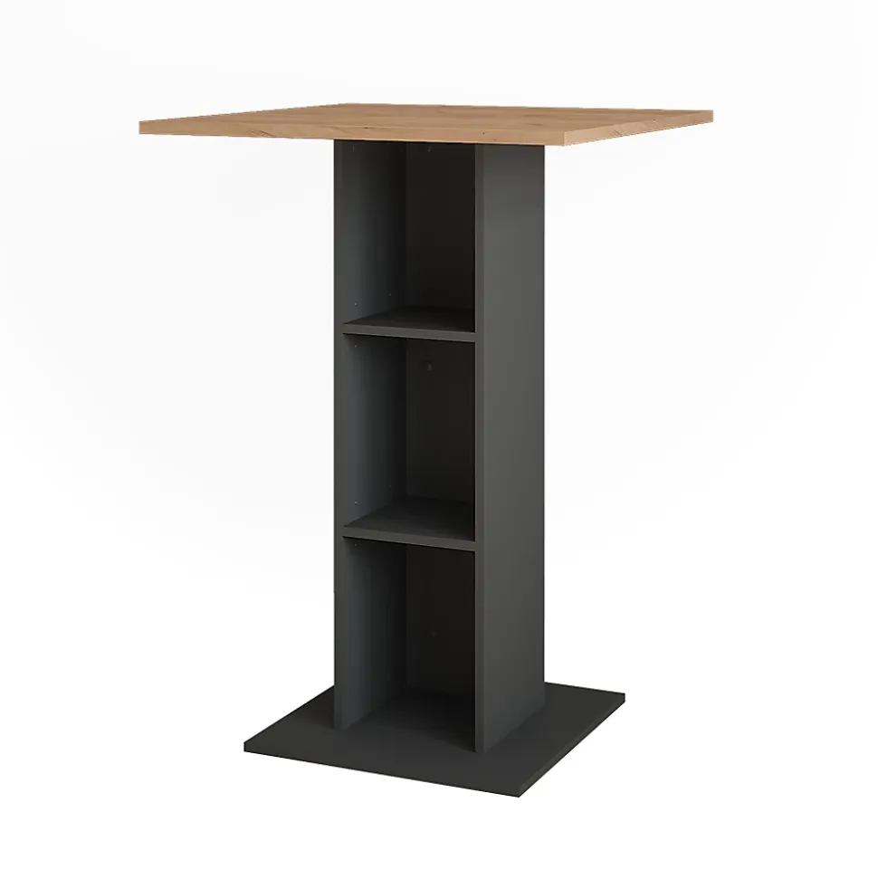Vicco Table de bar Chêne doré/anthracite 75x75cm