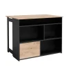 Vicco Table de bar Chêne de force doré 116x37cm 4x compartiments ouverts et 1x porte