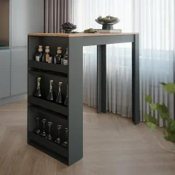 Vicco Table de bar Chêne doré/anthracite 57x117cm
