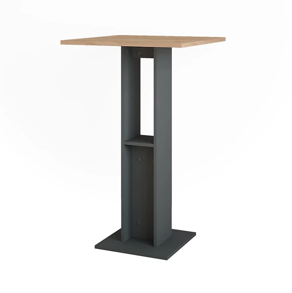 Vicco Table de bar Chêne doré/anthracite 65x65cm
