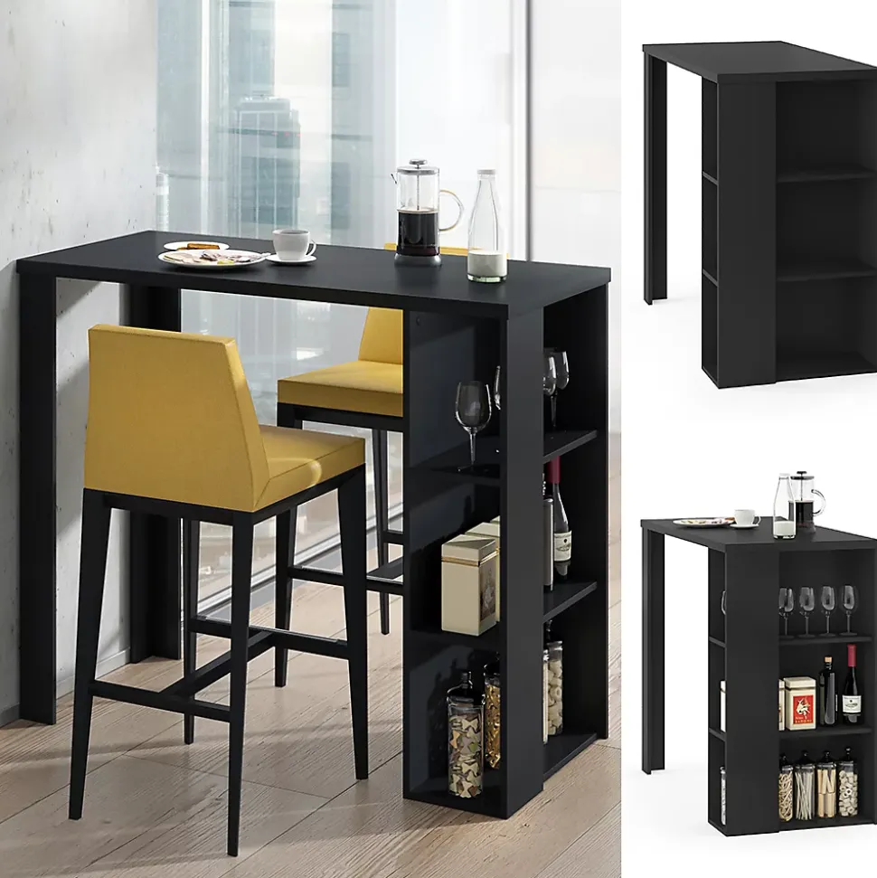 Vicco Table de bar Noir 120x60cm