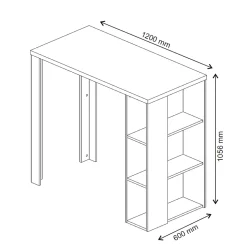 Vicco Table de bar Noir 120x60cm