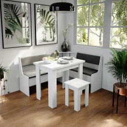 Vicco Table de salle à manger avec chaise Blanc 90x60cm