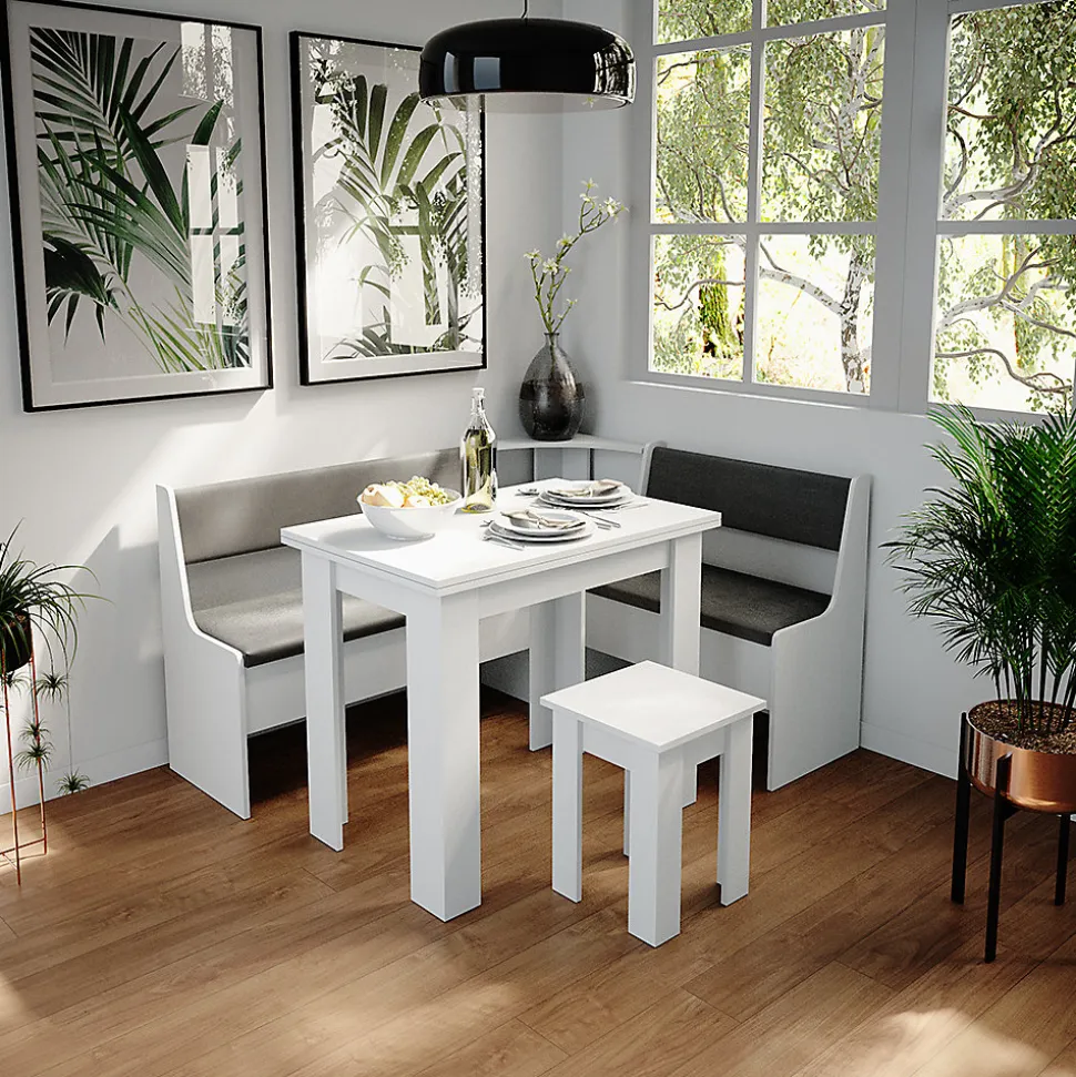 Vicco Table de salle à manger avec chaise Blanc 90x60cm