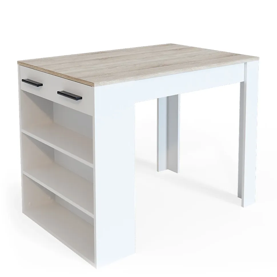 Vicco table de salle à manger Sonoma/blanc 67x100cm
