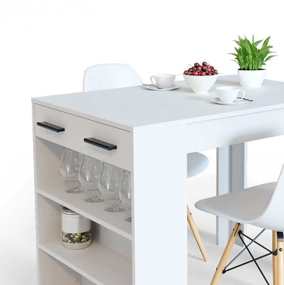 Vicco table de salle à manger Blanc 67x100cm