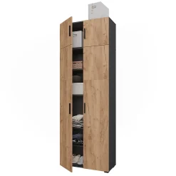 Vicco Étagère à dossiers Anthracite/chêne doré 80x223.8cm avec fixation darmoire