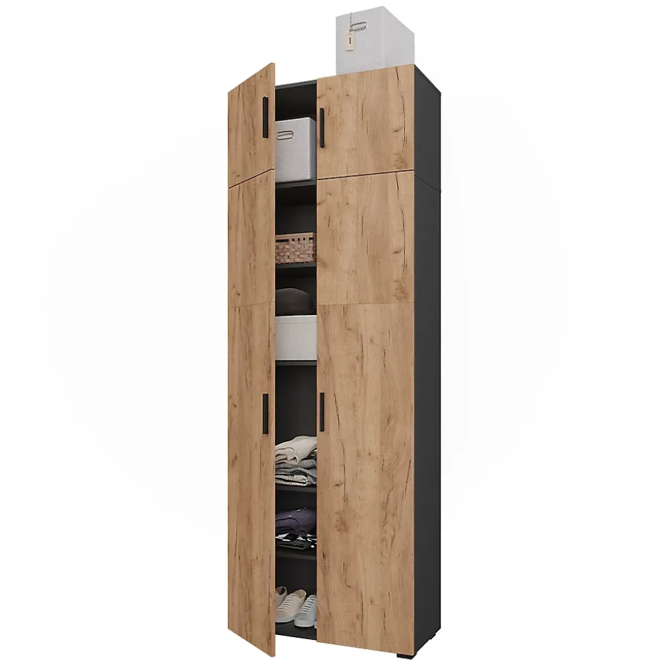 Vicco Étagère à dossiers Anthracite/chêne doré 80x223.8cm avec fixation darmoire