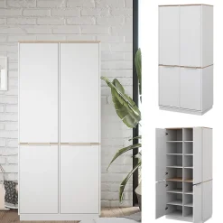 Vicco Étagère à dossiers Blanc 82x179cm avec 6 étagères