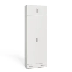 Vicco Étagère à dossiers Blanc 80x182.4cm avec rehausse darmoire et tiroir