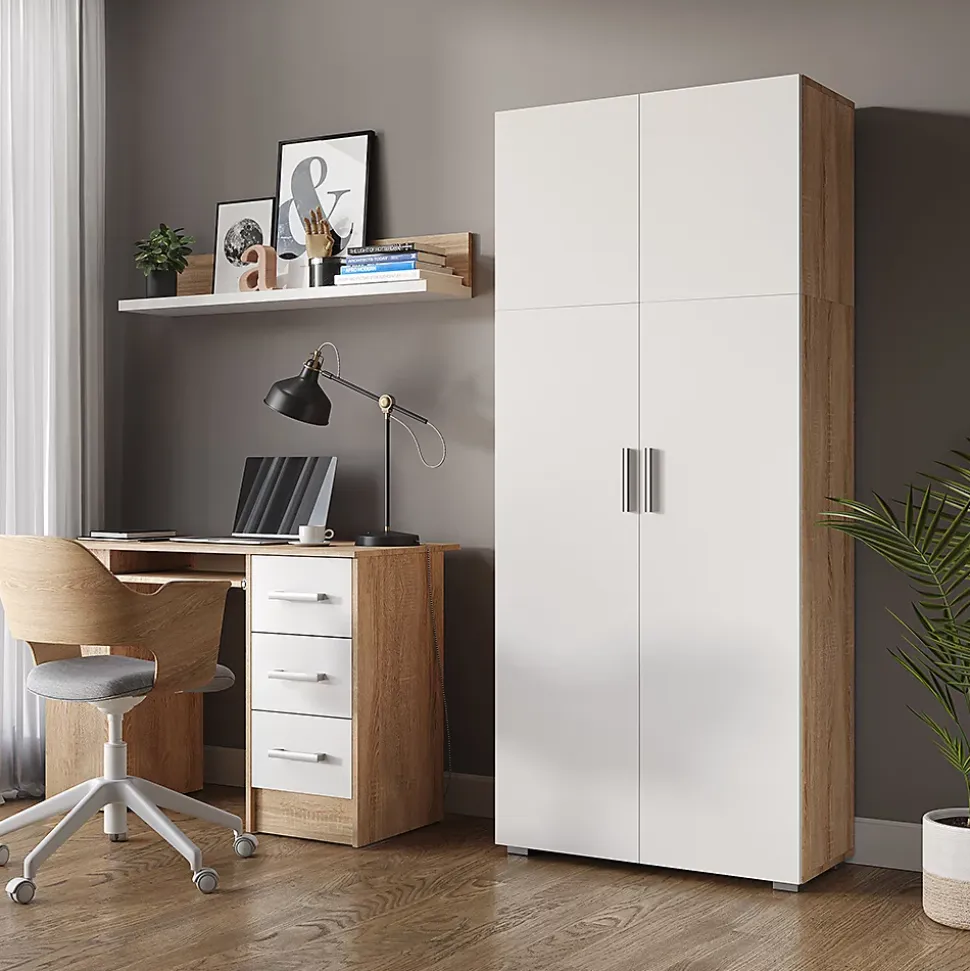 Vicco Étagère à dossiers Blanc/Sonoma 80x182.4cm