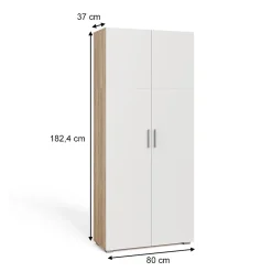 Vicco Étagère à dossiers Blanc/Sonoma 80x182.4cm