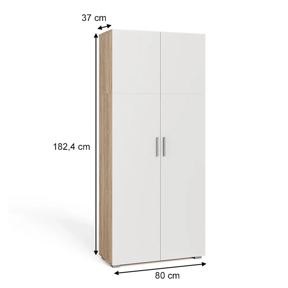 Vicco Étagère à dossiers Blanc/Sonoma 80x182.4cm