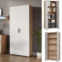 Vicco Étagère à dossiers Blanc/Sonoma 80x182.4cm
