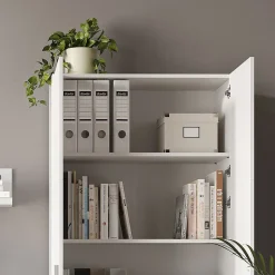 Vicco Étagère à dossiers Blanc 80x182.4cm avec tiroir