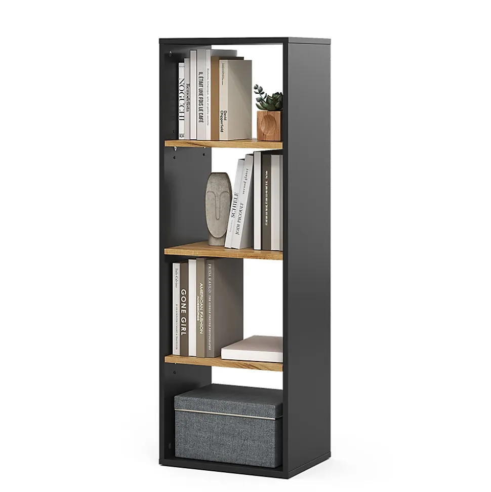 Vicco Étagère à livres Anthracite/chêne doré 40x120cm ,4 compartiments