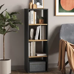 Vicco Étagère à livres Anthracite/chêne doré 40x120cm ,4 compartiments