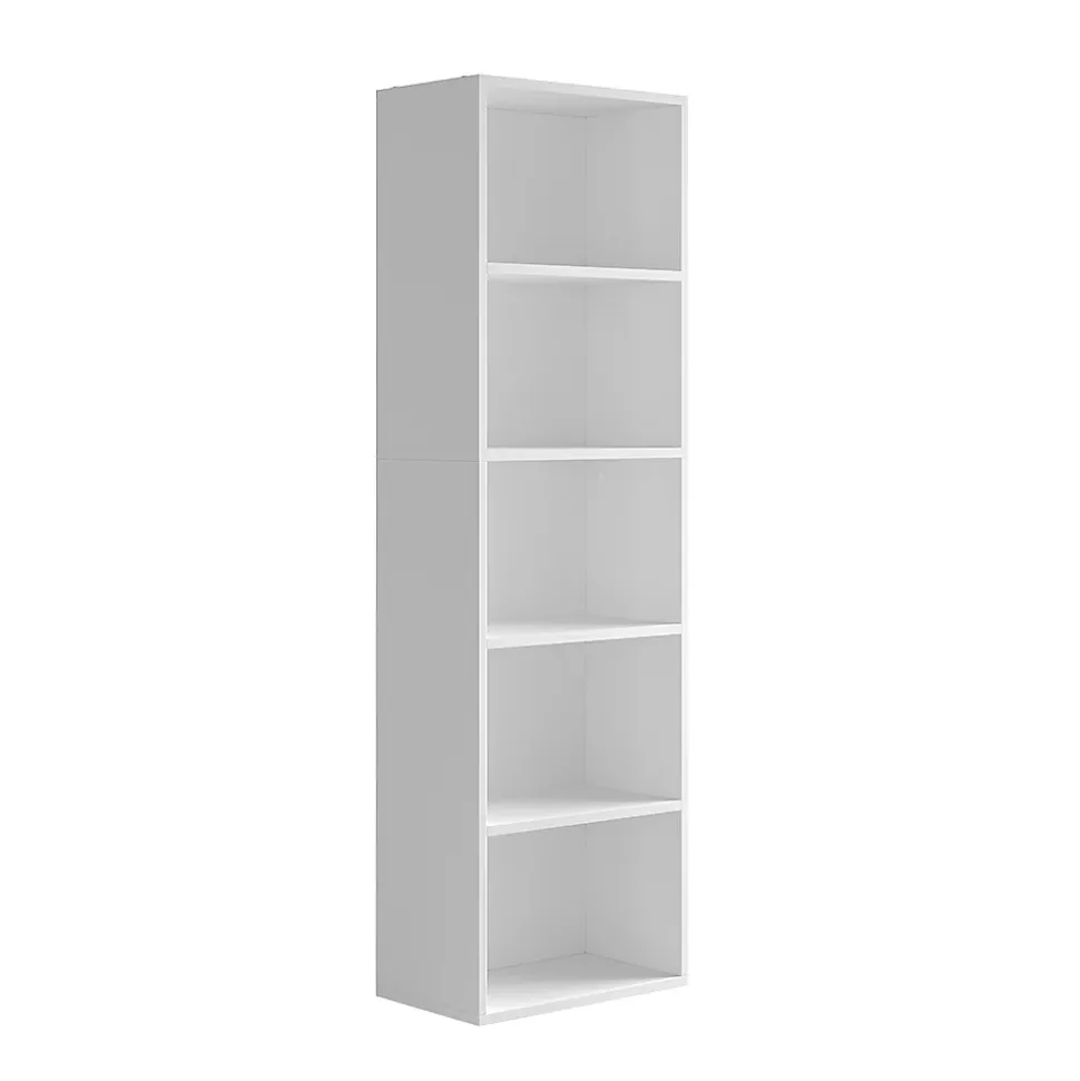 Vicco Étagère à livres Blanc 40x132cm avec 5 compartiments