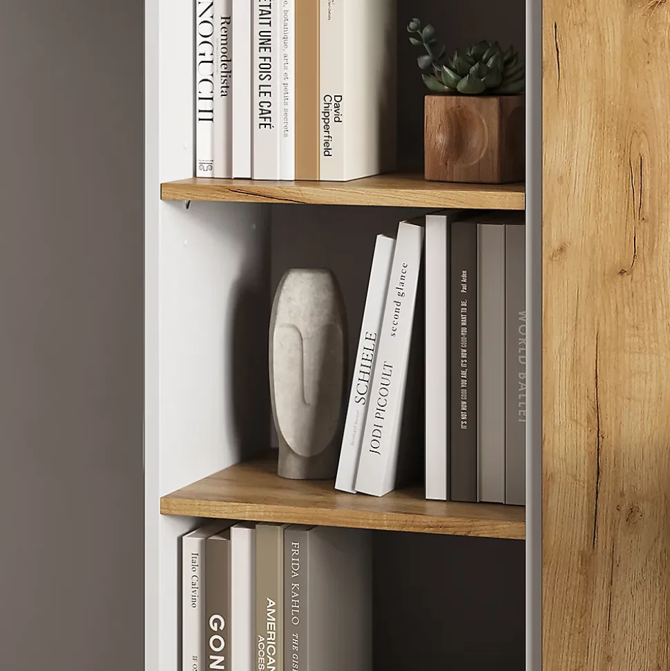 Vicco Étagère à livres Chêne blanc/force de lor 40x120cm ,4 compartiments