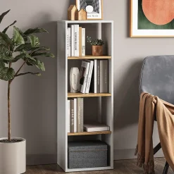 Vicco Étagère à livres Chêne blanc/force de lor 40x120cm ,4 compartiments