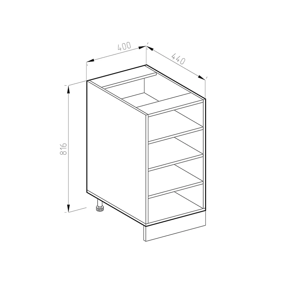 Vicco Étagère basse Blanc 40cm avec étagères ouvertes, sans PT