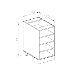 Vicco Étagère basse Blanc 40cm avec étagères ouvertes, avec PT