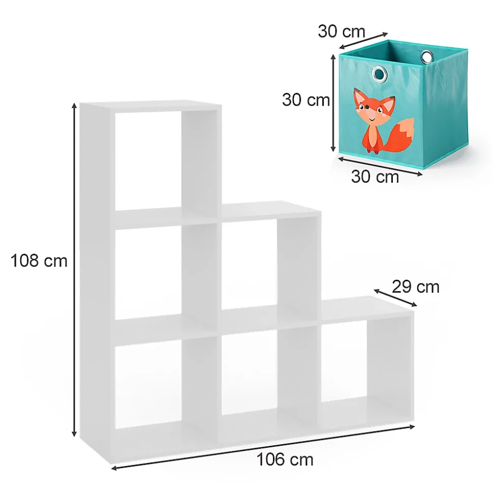 Vicco Étagère Blanc 107.2x107.8cm avec boîtes pliantes opt.1