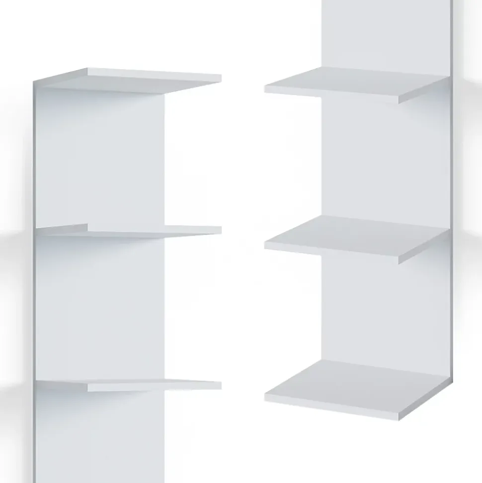 Vicco Étagère Blanc 28x190cm Lot de 2