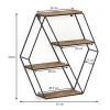 Vicco Étagère Bois antique 51x52cm Forme dangle