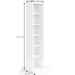 Vicco Étagère CD Blanc 21x91.8cm