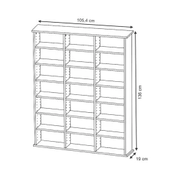 Vicco Étagère CD Béton 105.4x136cm