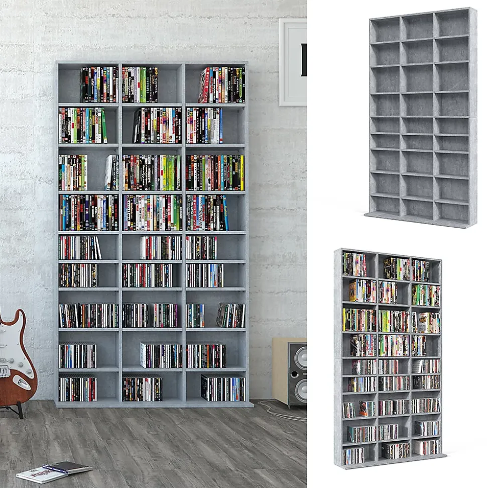 Vicco Étagère CD Béton 102x178cm