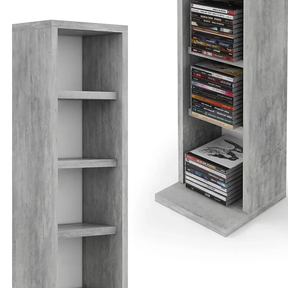 Vicco Étagère CD Béton 21x91.8cm