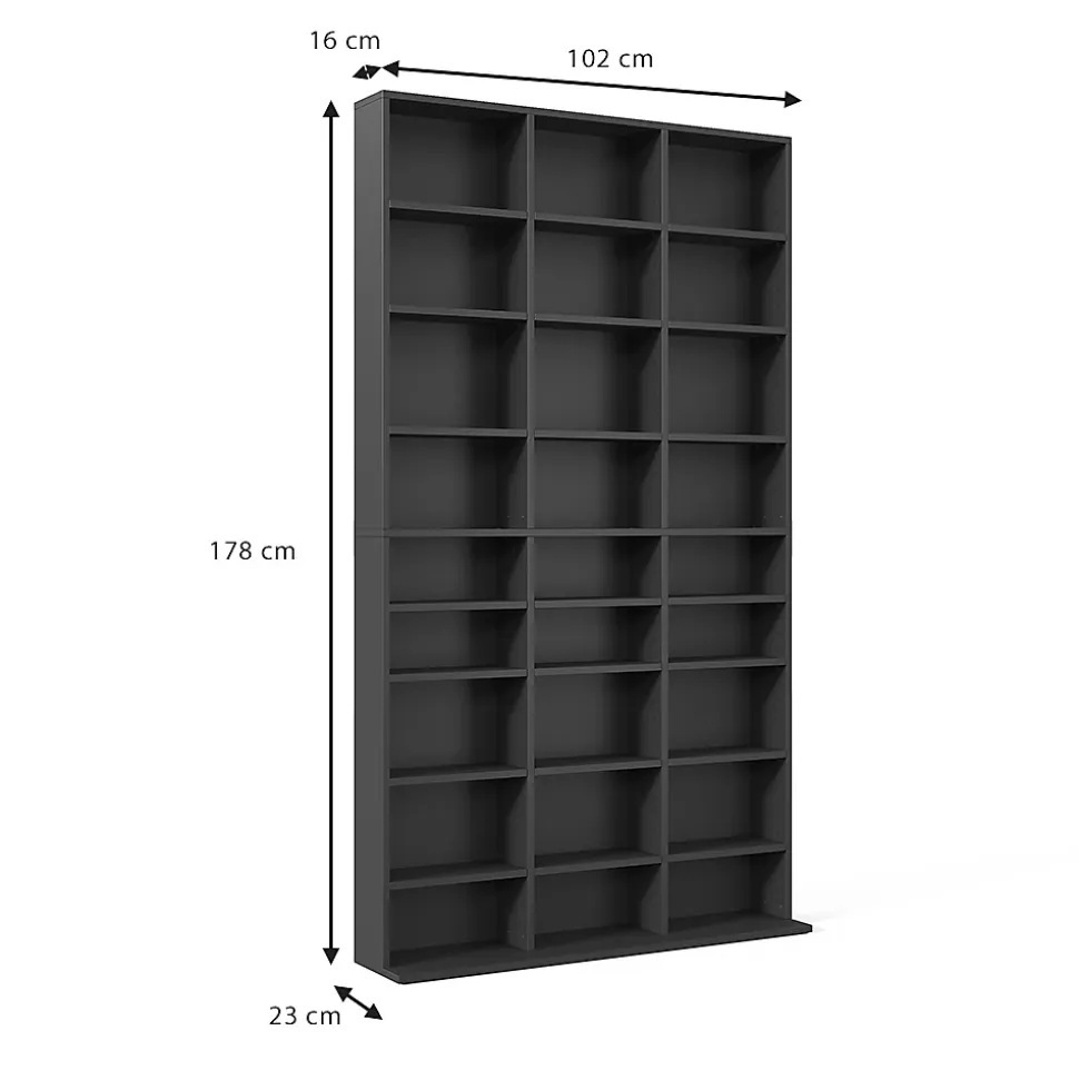Vicco Étagère CD Noir 102x178cm
