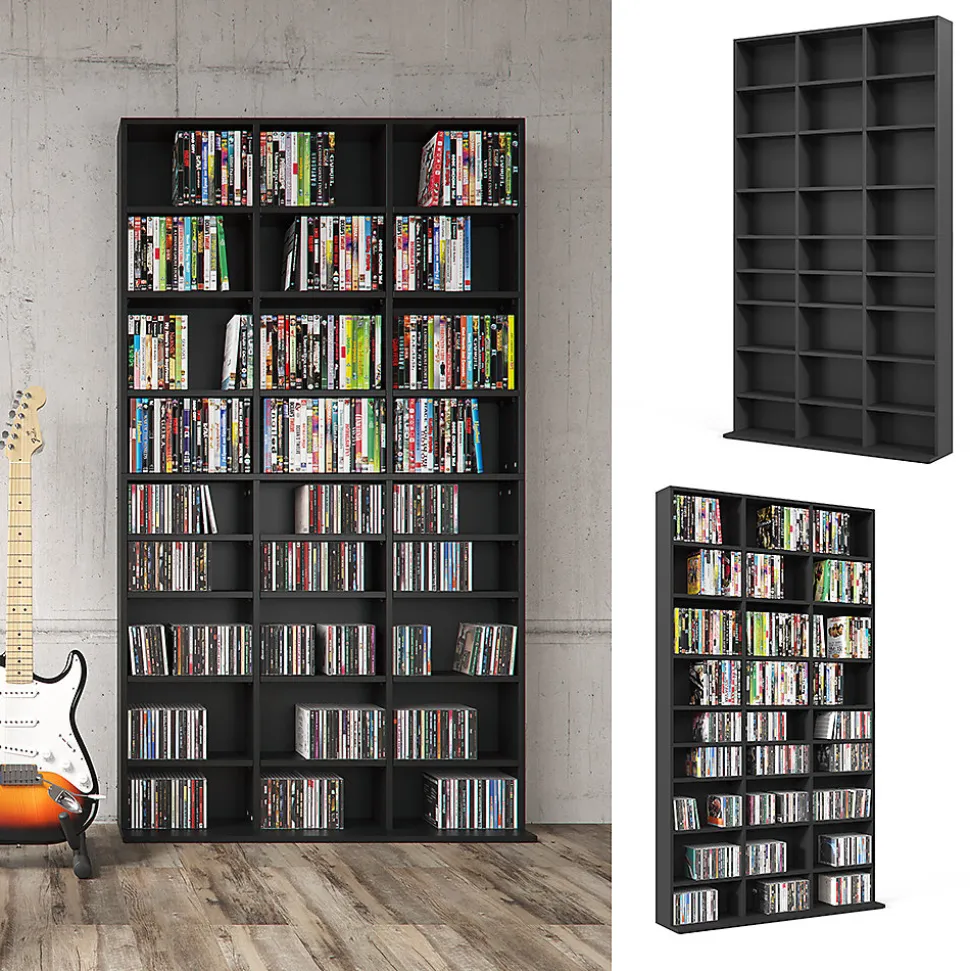 Vicco Étagère CD Noir 102x178cm