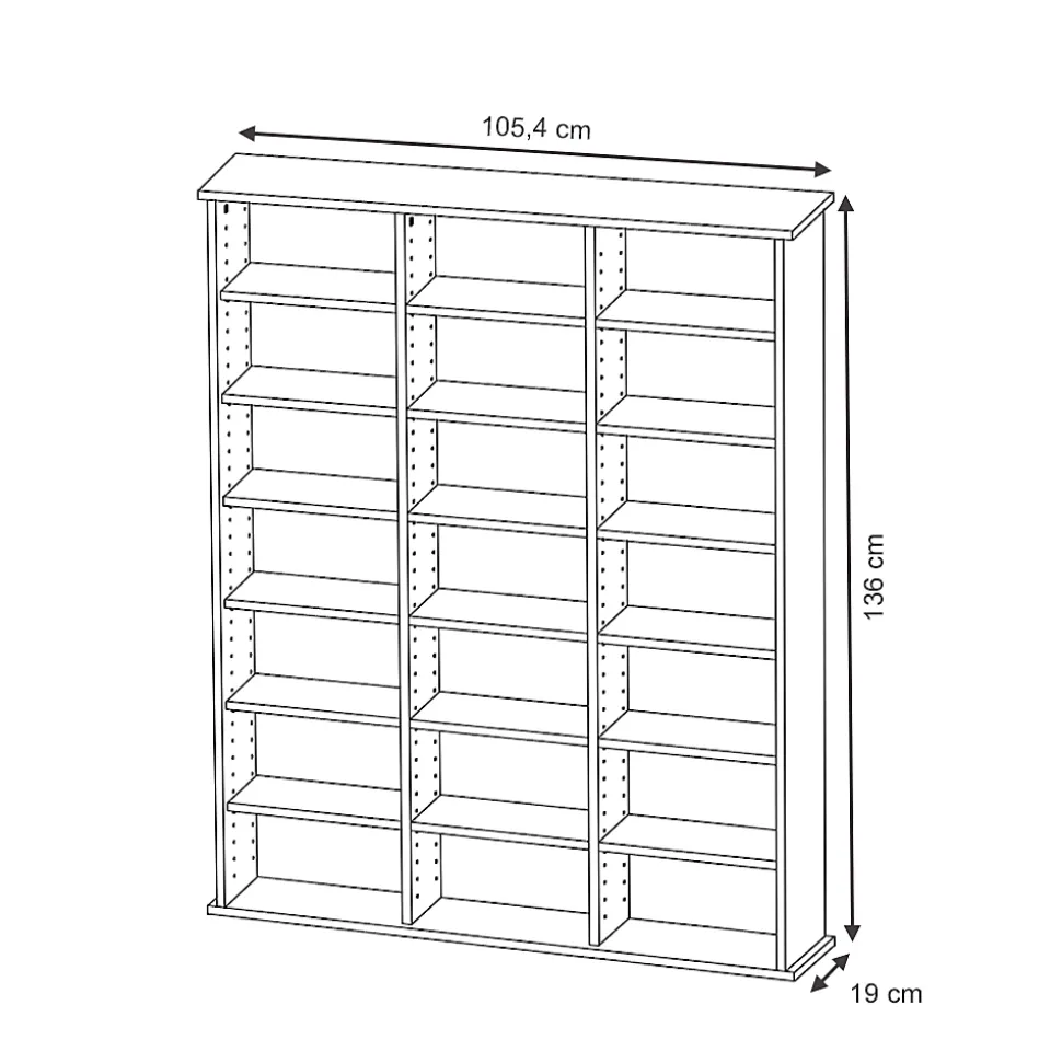 Vicco Étagère CD Sonoma 105.4x136cm