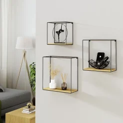 Vicco Étagère Chêne de force doré Lot de 3
