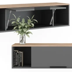 Vicco Étagère murale Anthracite/Sonoma 120x30cm