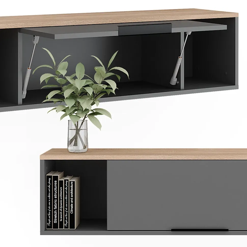 Vicco Étagère murale Anthracite/Sonoma 120x30cm