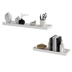 Vicco Étagère murale Blanc 60x3cm Lot de 2