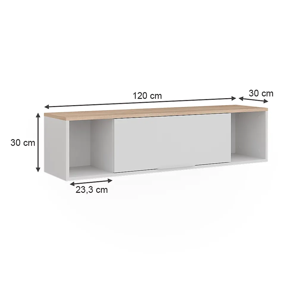 Vicco Étagère murale Blanc/Sonoma 120x30cm